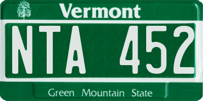 VT license plate NTA452