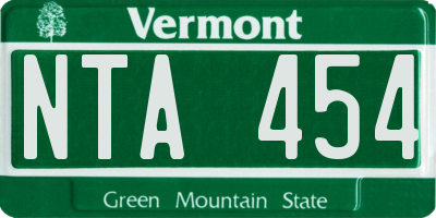 VT license plate NTA454