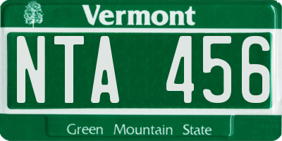 VT license plate NTA456