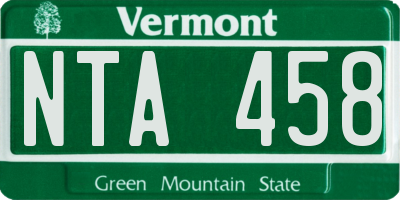VT license plate NTA458