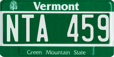 VT license plate NTA459