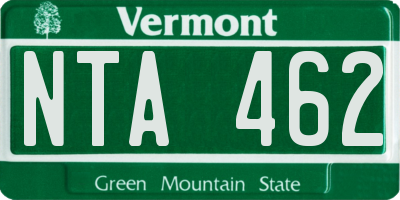 VT license plate NTA462