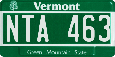 VT license plate NTA463