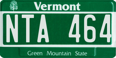 VT license plate NTA464