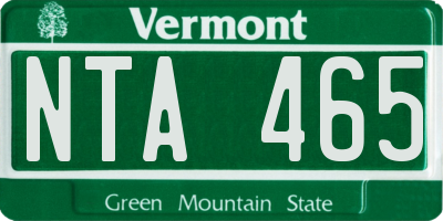 VT license plate NTA465