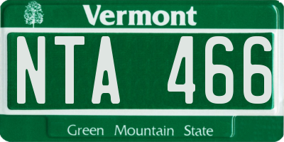 VT license plate NTA466
