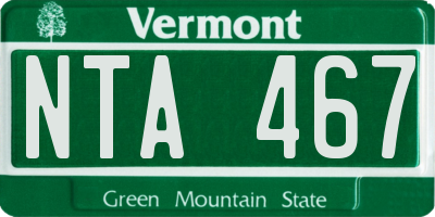 VT license plate NTA467