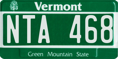 VT license plate NTA468