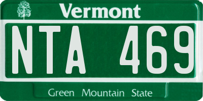 VT license plate NTA469