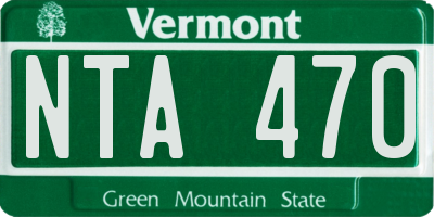 VT license plate NTA470