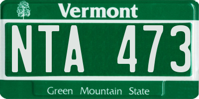 VT license plate NTA473