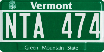VT license plate NTA474
