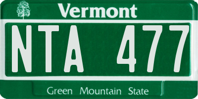 VT license plate NTA477
