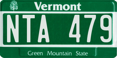 VT license plate NTA479