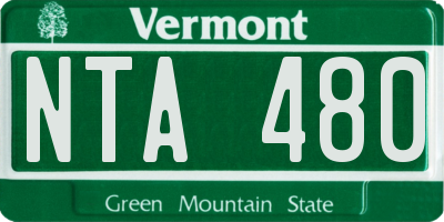 VT license plate NTA480