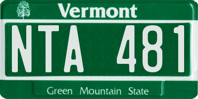 VT license plate NTA481