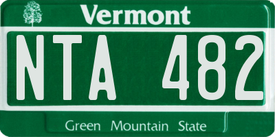 VT license plate NTA482
