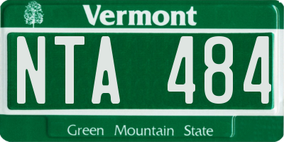 VT license plate NTA484