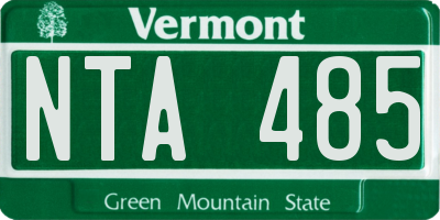 VT license plate NTA485