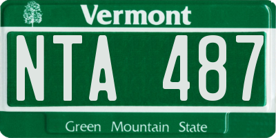 VT license plate NTA487