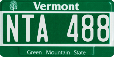 VT license plate NTA488