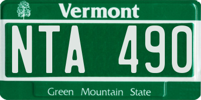 VT license plate NTA490