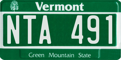 VT license plate NTA491