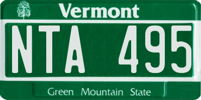 VT license plate NTA495