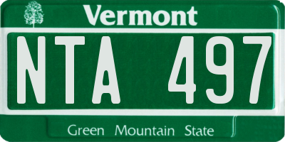 VT license plate NTA497