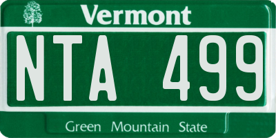 VT license plate NTA499