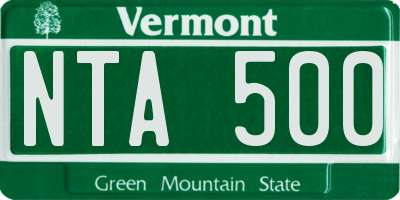 VT license plate NTA500