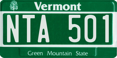 VT license plate NTA501