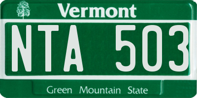 VT license plate NTA503