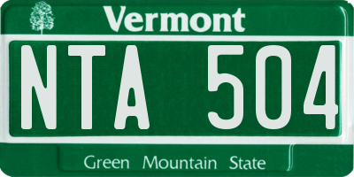 VT license plate NTA504