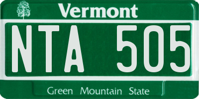 VT license plate NTA505