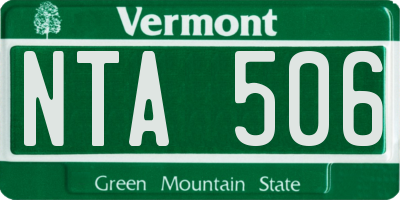 VT license plate NTA506