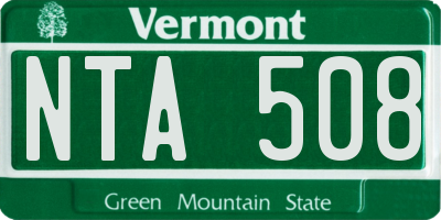 VT license plate NTA508