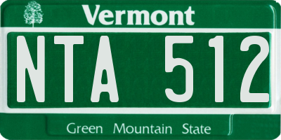 VT license plate NTA512