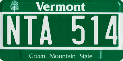 VT license plate NTA514