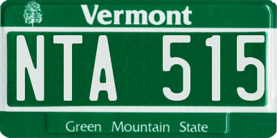 VT license plate NTA515
