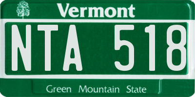 VT license plate NTA518