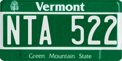 VT license plate NTA522