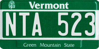 VT license plate NTA523