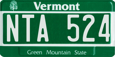 VT license plate NTA524