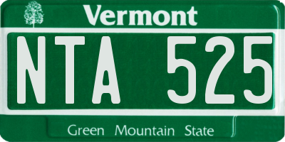 VT license plate NTA525