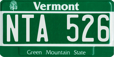 VT license plate NTA526