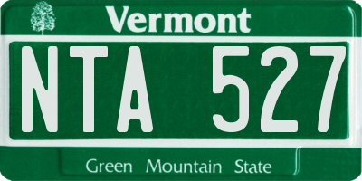 VT license plate NTA527