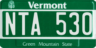 VT license plate NTA530