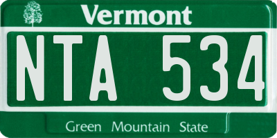 VT license plate NTA534