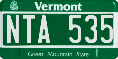 VT license plate NTA535